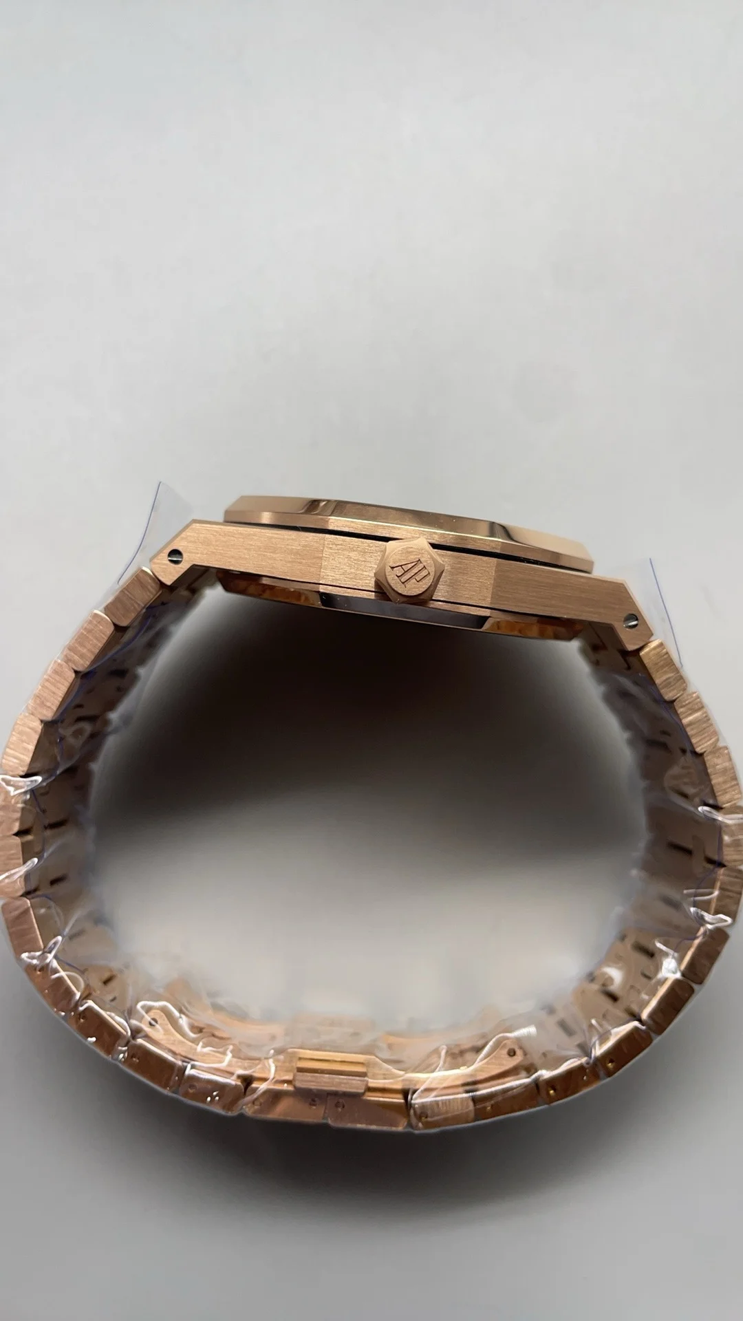 Audemars Piguet Rose Gold Blue Dial 15510 — photographed off the sweep