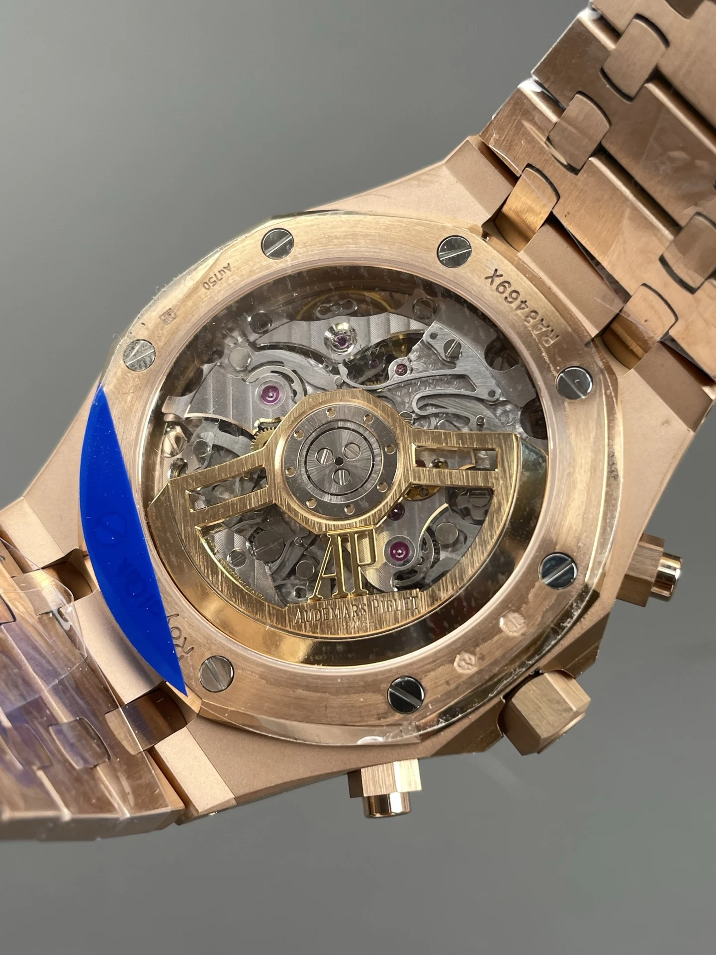 Audemars Piguet Rose Gold Blue Dial 26240 — photographed off the sweep