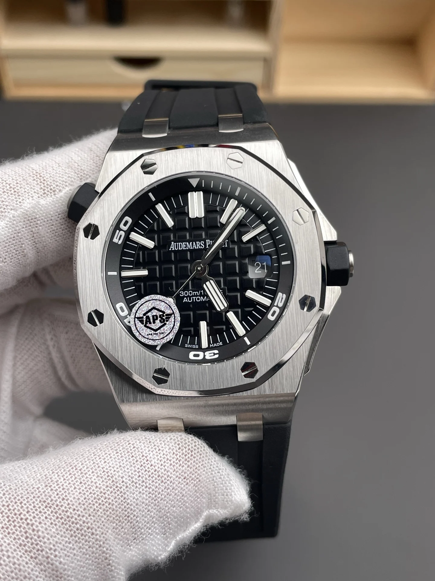 Audemars Piguet Royal Oak 15710 42mm — photographed off the sweep