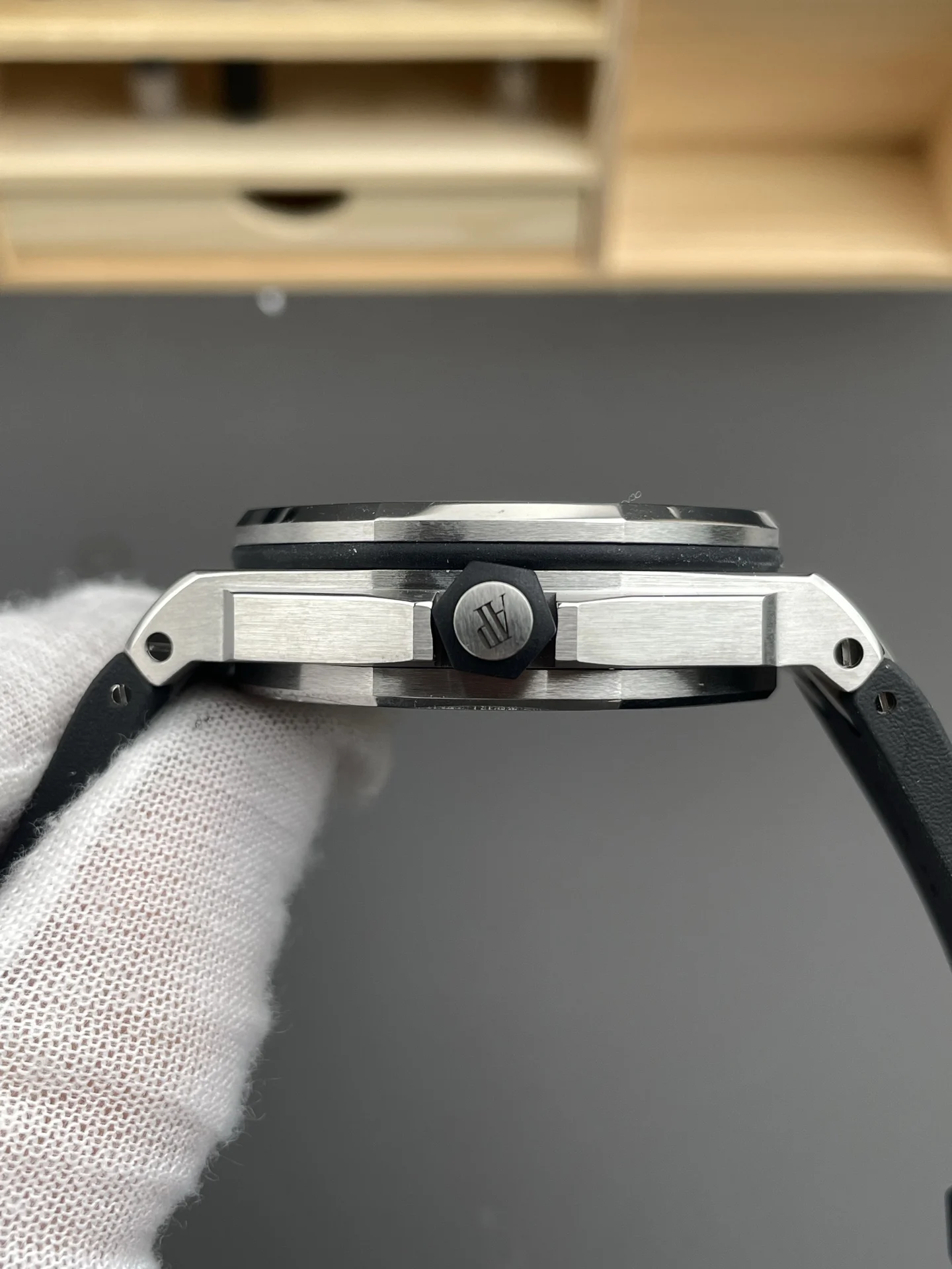 Audemars Piguet Royal Oak 15710 42mm — photographed off the sweep