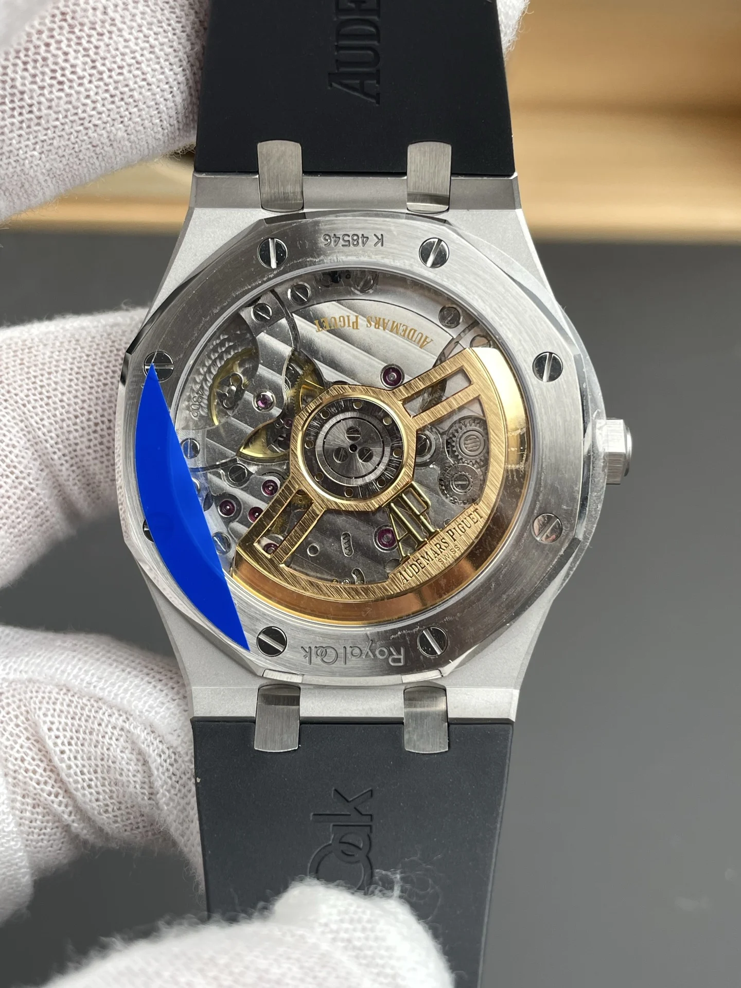 Audemars Piguet Royal Oak Black Dial 15500 — photographed off the sweep