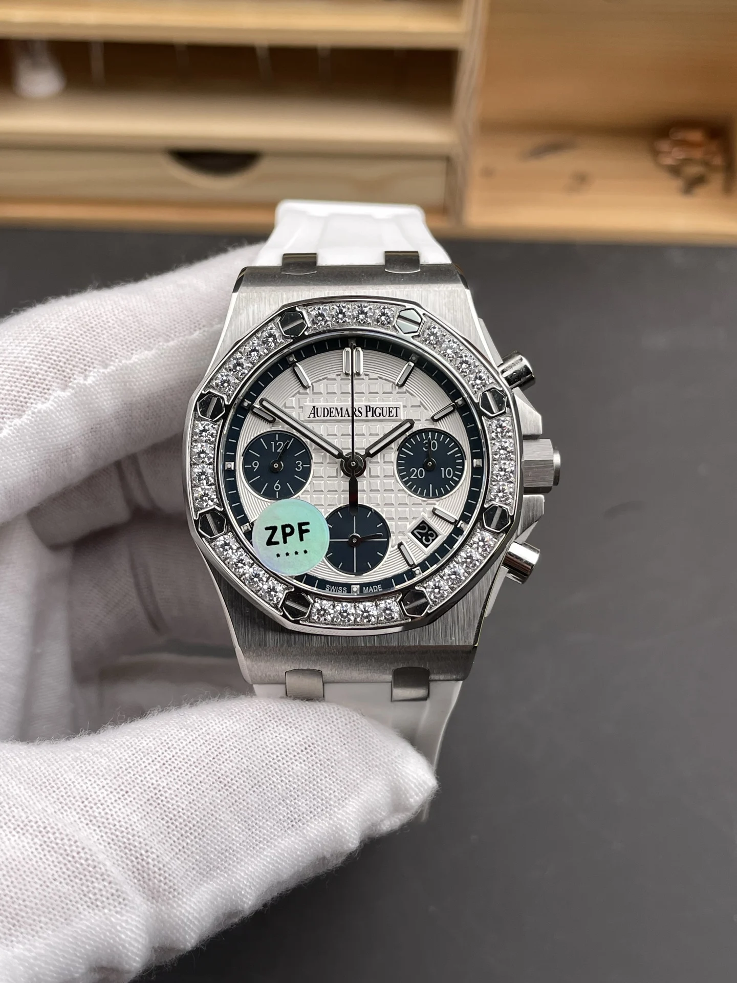 Audemars Piguet Royal Oak Blue Dial 26231 — photographed off the sweep