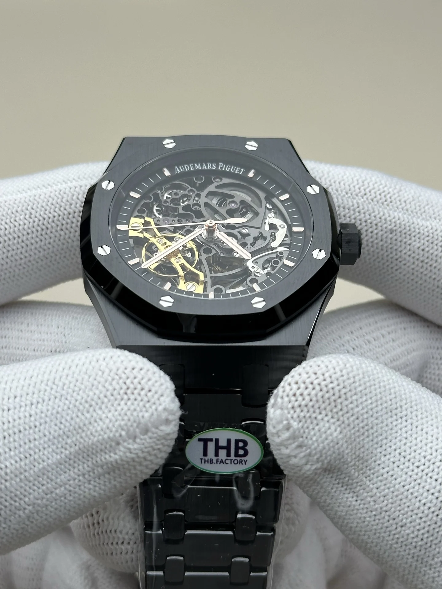 Audemars Piguet Royal Oak Ceramic Black Dial 15416 — photographed off the sweep