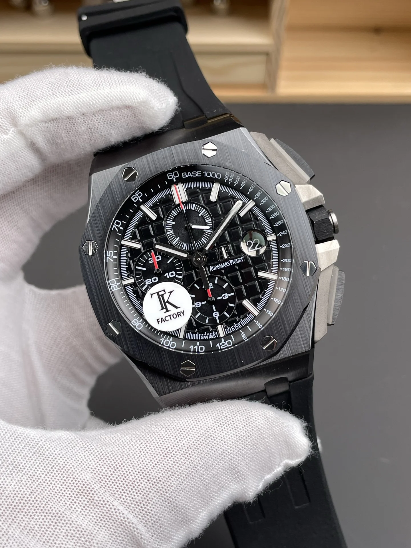 Audemars Piguet Royal Oak Ceramic Black Dial 26402 44mm — photographed off the sweep
