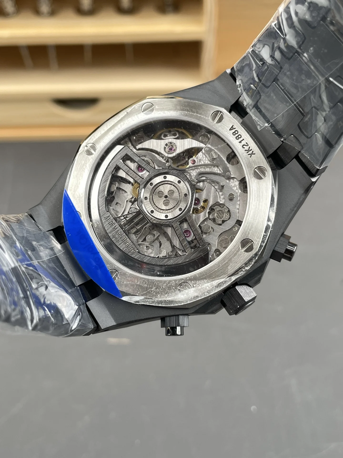 Audemars Piguet Royal Oak Ceramic Black Dial — photographed off the sweep