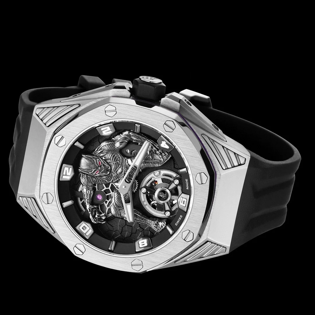 Audemars Piguet Royal Oak Concept Tourbillon White Gold Black Dial 26620 42mm — photographed off the sweep