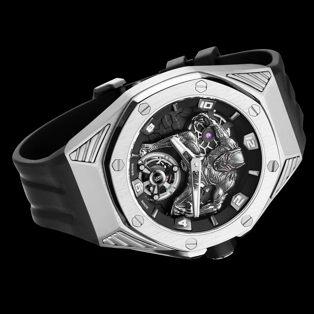 Audemars Piguet Royal Oak Concept Tourbillon White Gold Black Dial 26620 42mm — photographed off the sweep