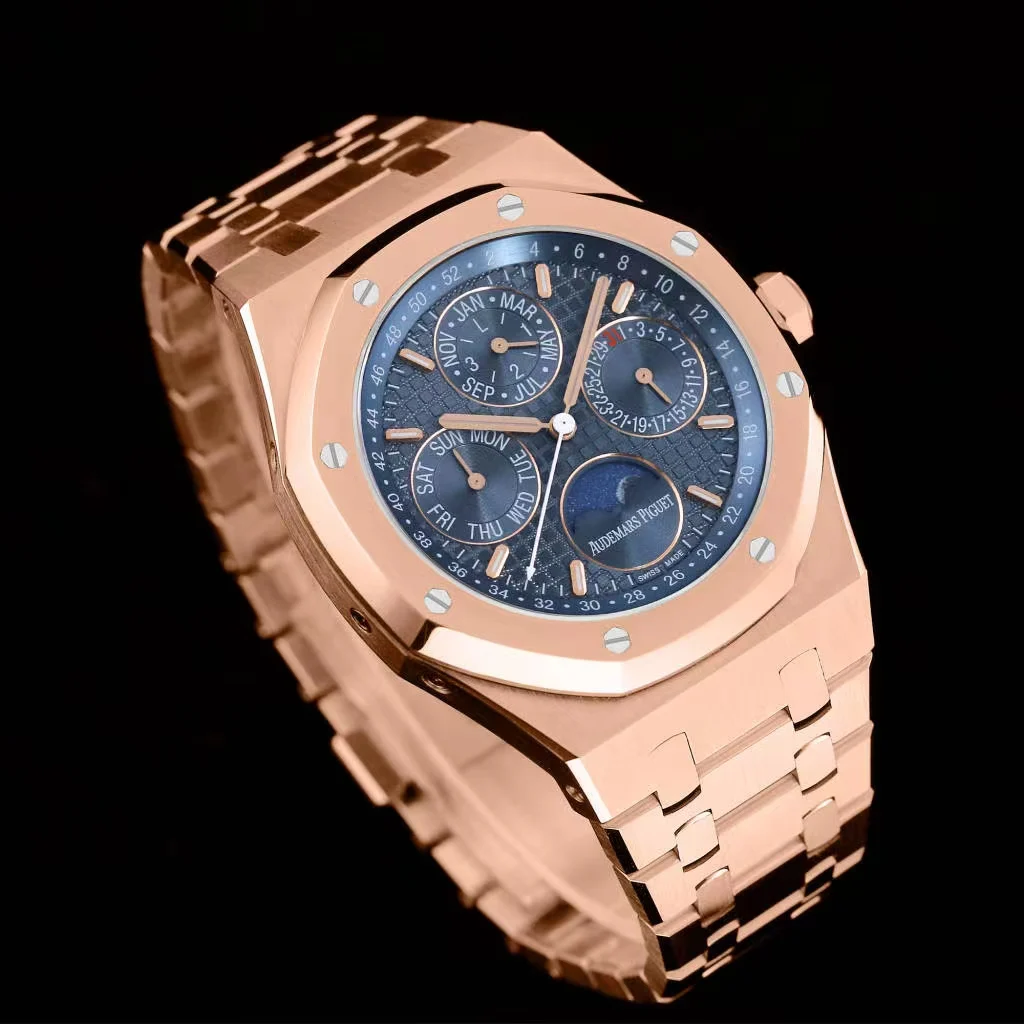Audemars Piguet Royal Oak Moon Phase Tapisserie 41mm — photographed off the sweep