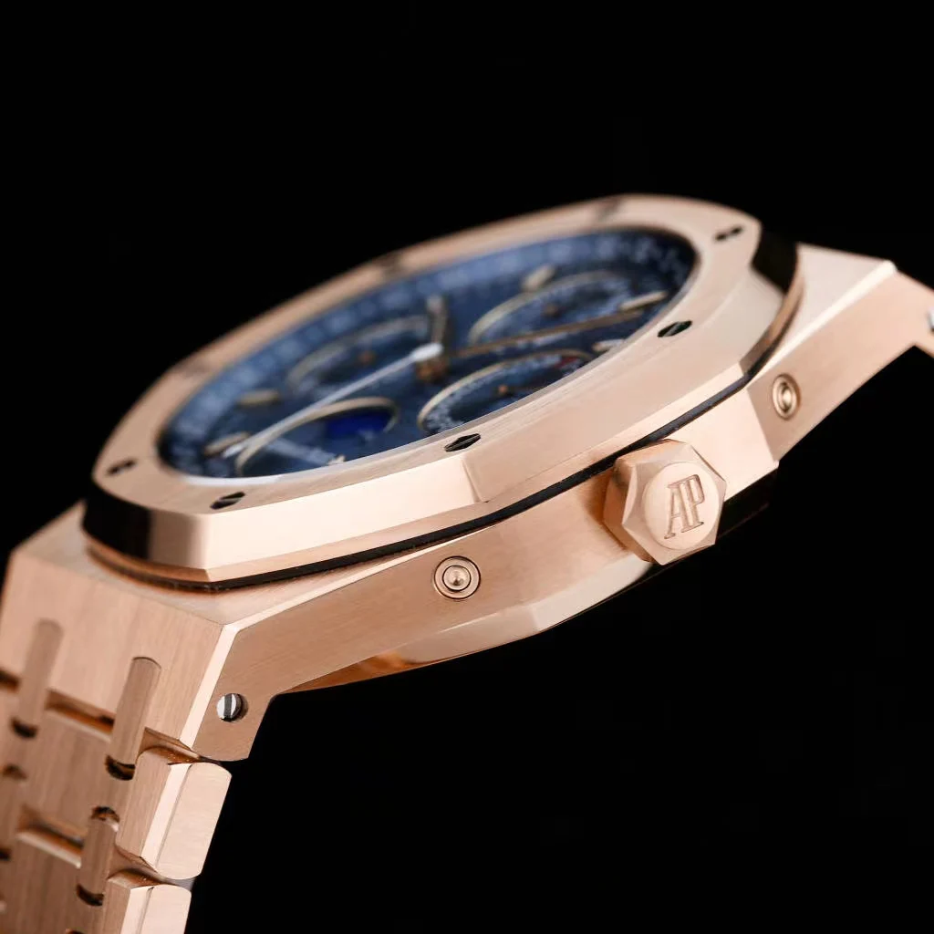 Audemars Piguet Royal Oak Moon Phase Tapisserie 41mm — photographed off the sweep