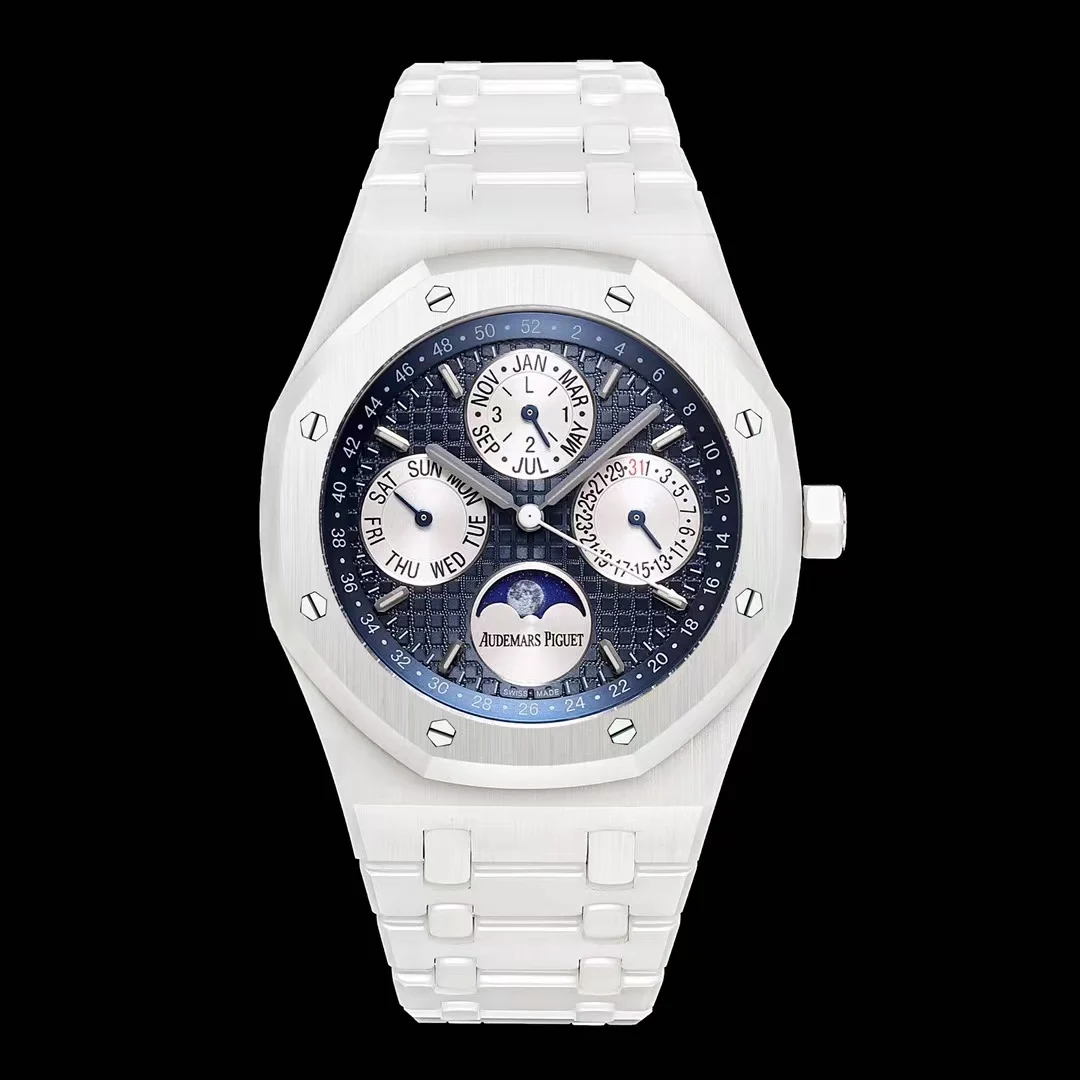 Audemars Piguet Royal Oak Moon Phase Tapisserie Ceramic White Dial