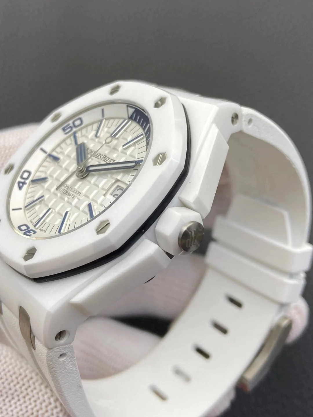 Audemars Piguet Royal Oak Offshore Ceramic White Dial β photographed off the sweep