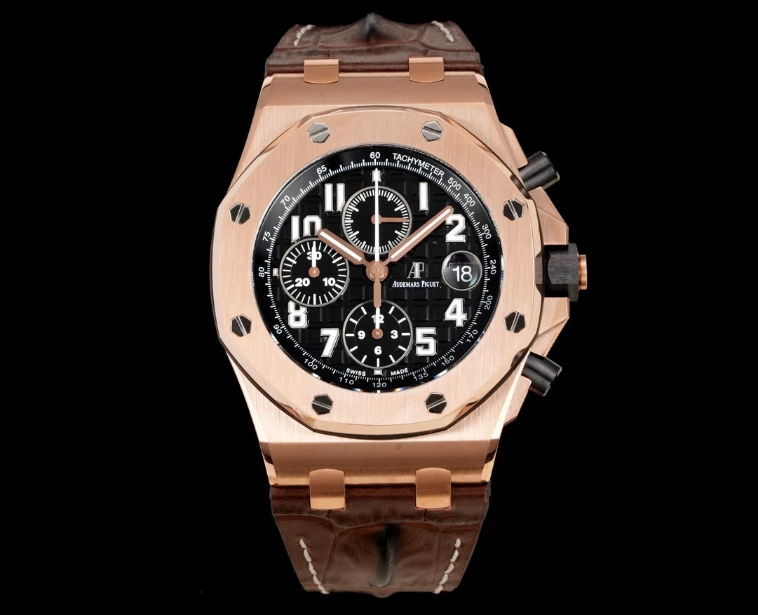 Audemars Piguet Royal Oak Offshore Chocolate Carbon 26400 — photographed off the sweep