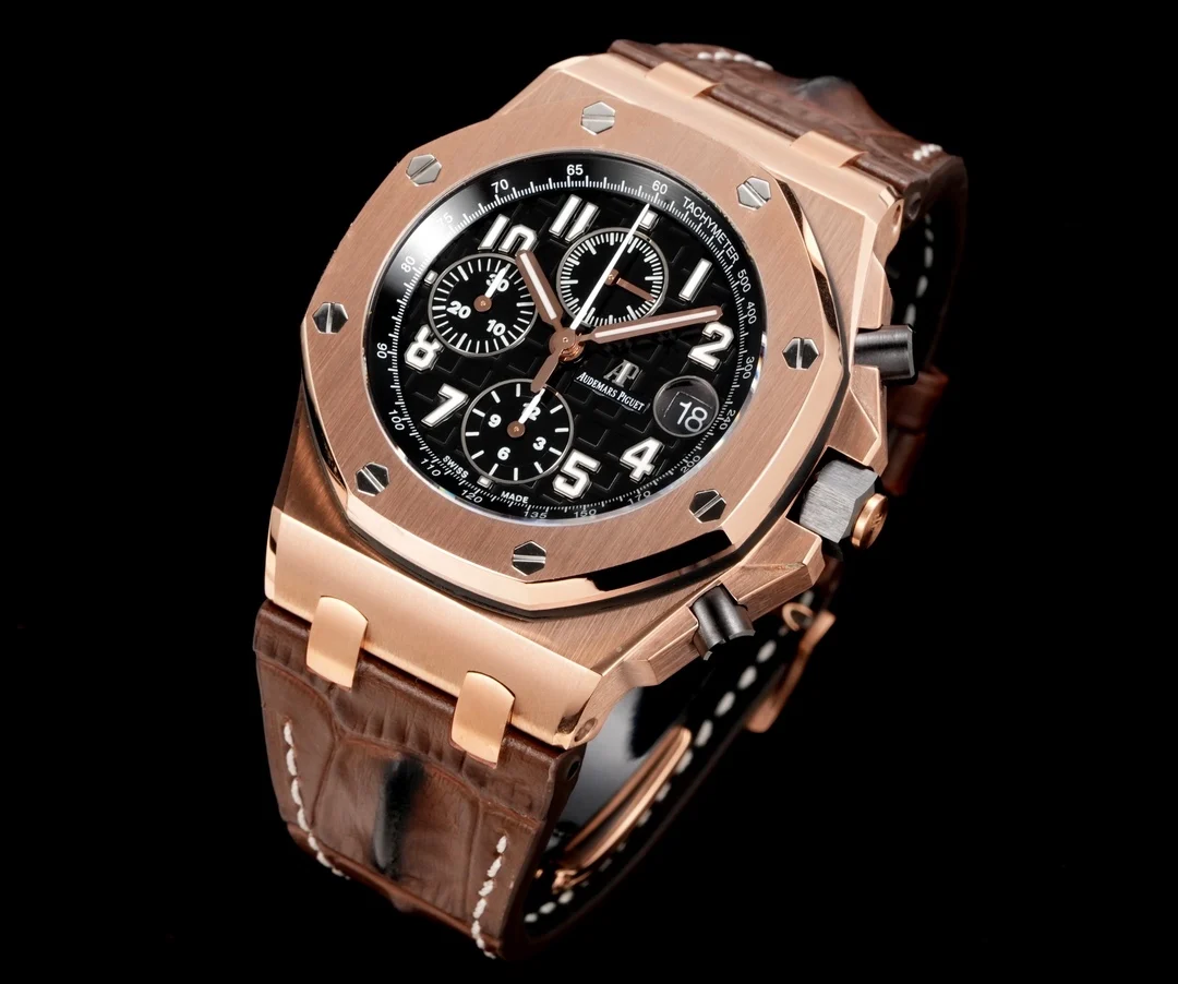 Audemars Piguet Royal Oak Offshore Chocolate Carbon 26400 — photographed off the sweep