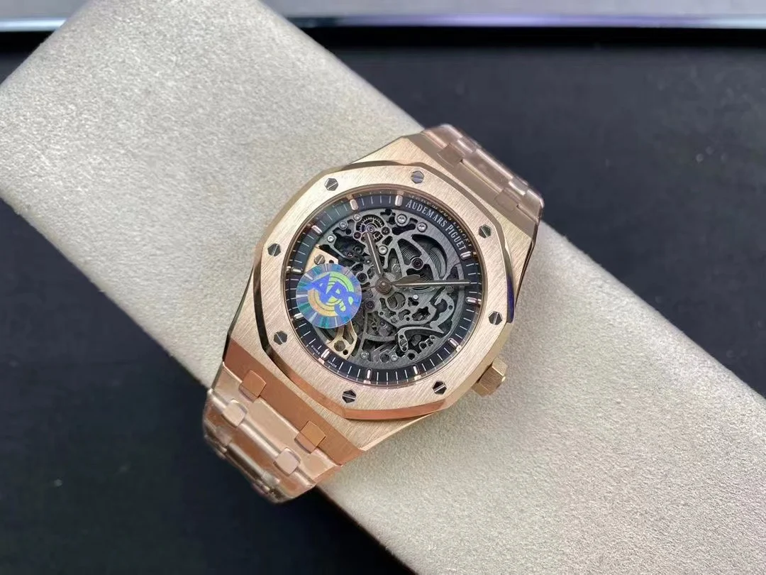 Audemars Piguet Royal Oak Offshore Rose Gold Grey Dial 15407ST.OO.1220ST.01 41mm — photographed off the sweep