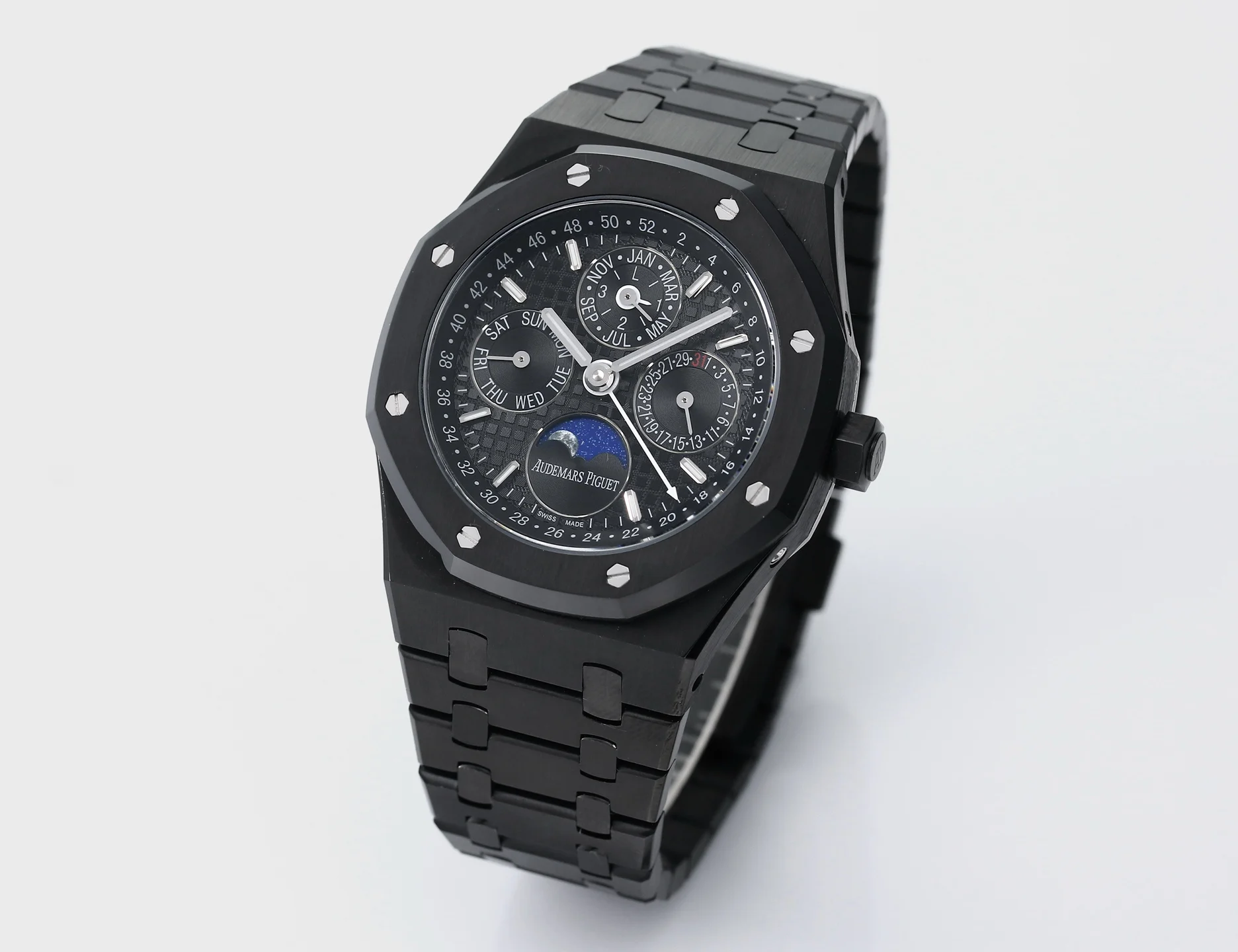 Audemars Piguet Royal Oak Perpetual Calendar 26574ST.OO.1220ST.01 — photographed off the sweep