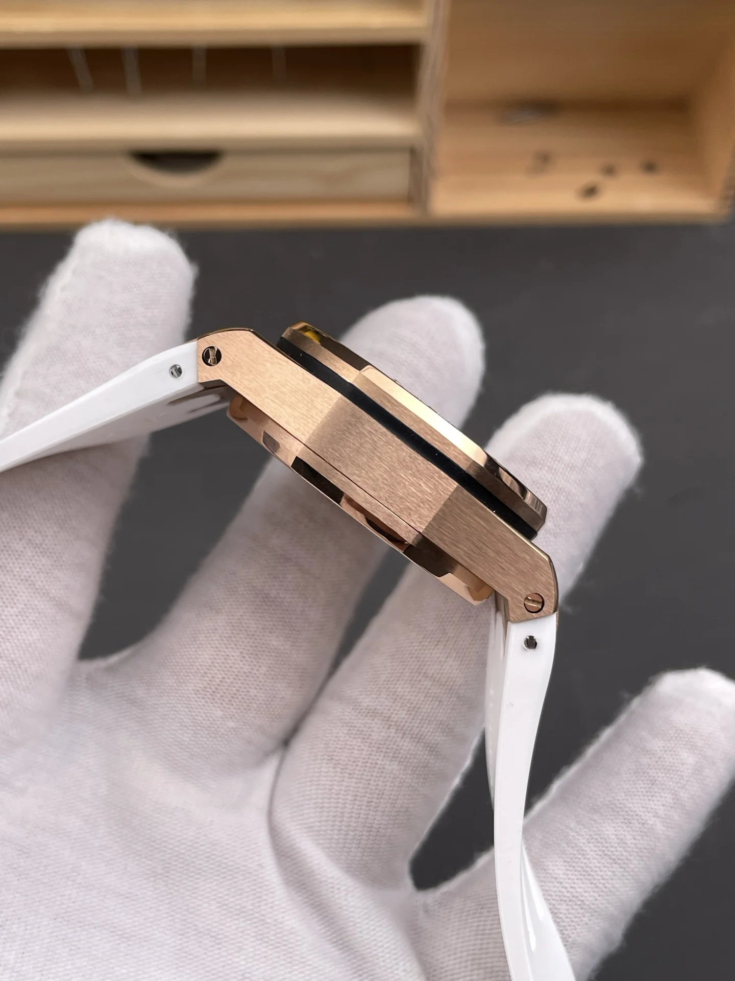 Audemars Piguet Royal Oak Rose Gold 26231 — photographed off the sweep