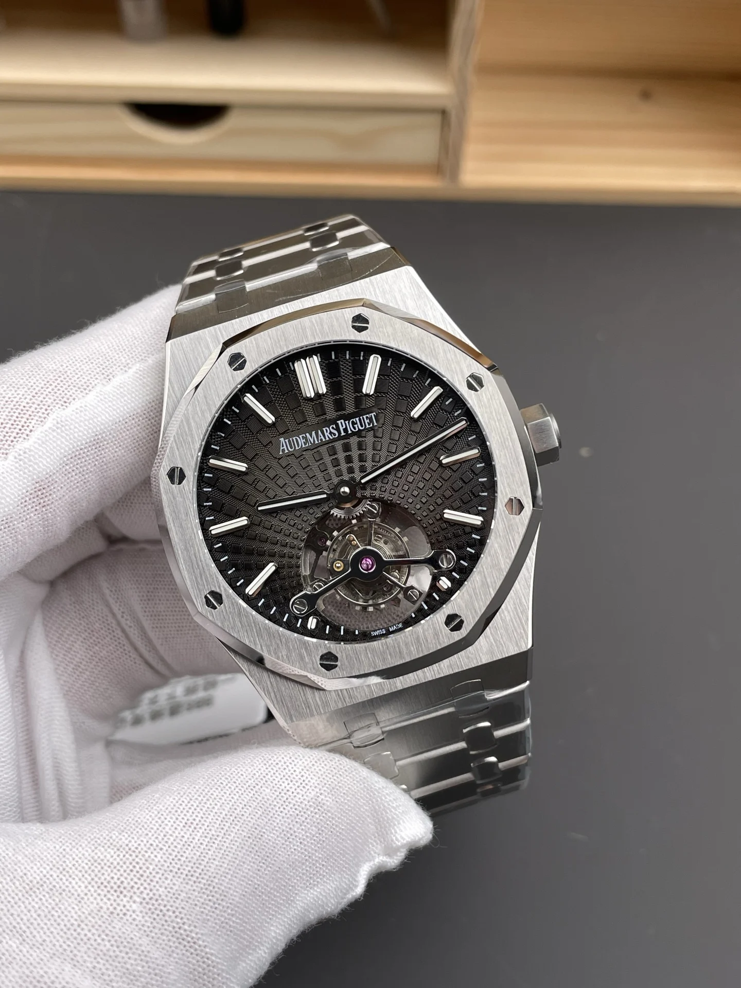 Audemars Piguet Royal Oak Tourbillon 26522 — photographed off the sweep