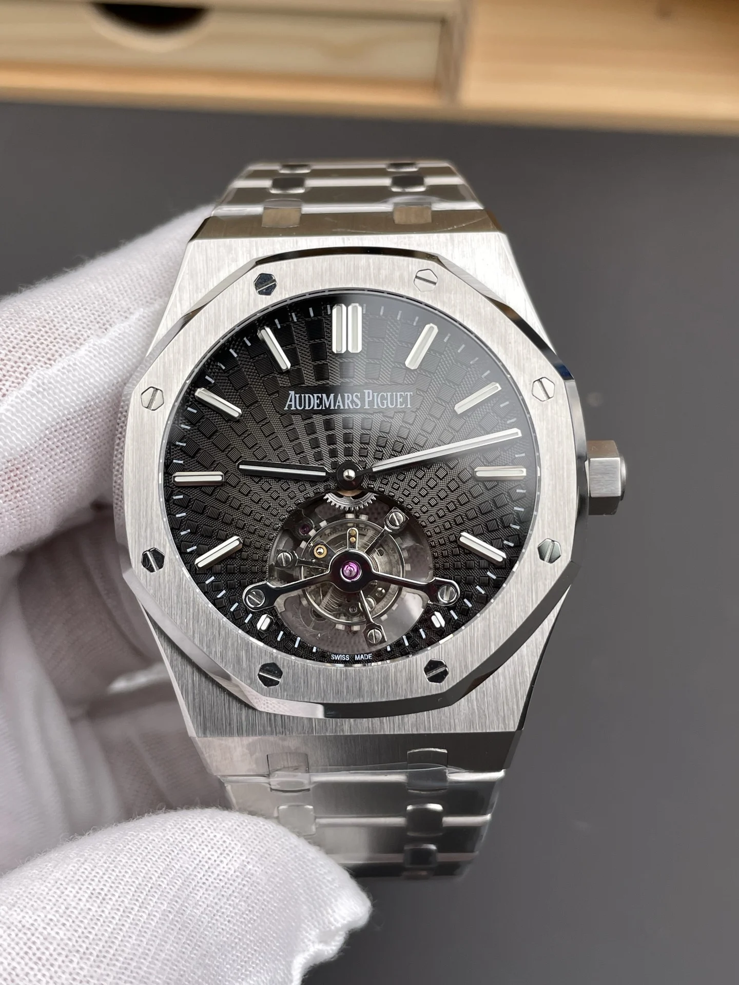 Audemars Piguet Royal Oak Tourbillon 26522 — photographed off the sweep