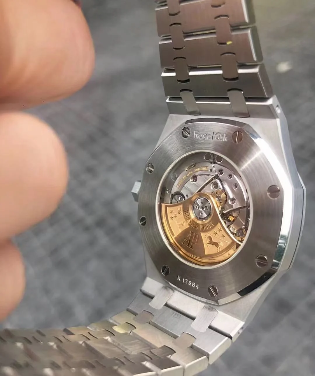 Audemars Piguet Steel Blue Dial 15400 41mm — photographed off the sweep