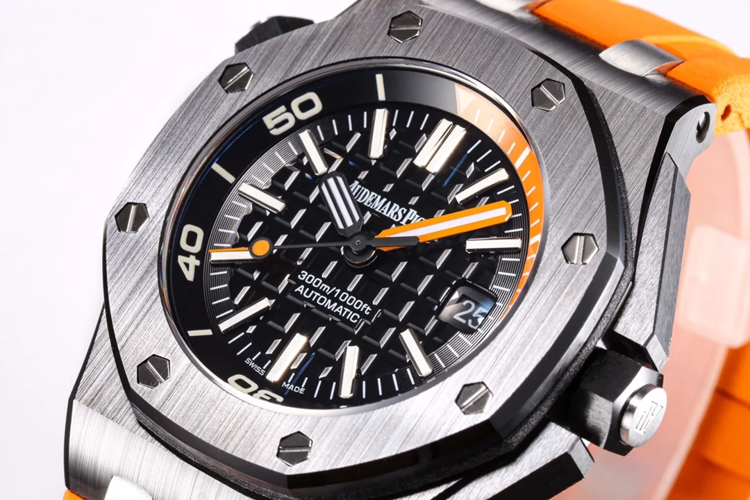 Audemars Piguet Titanium Black Dial 15707 42mm — photographed off the sweep