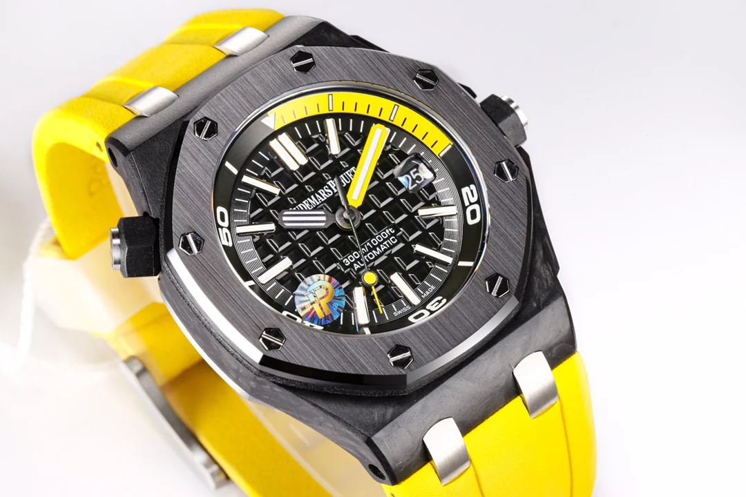 Audemars Piguet Titanium Blue Dial 15706 42mm — photographed off the sweep