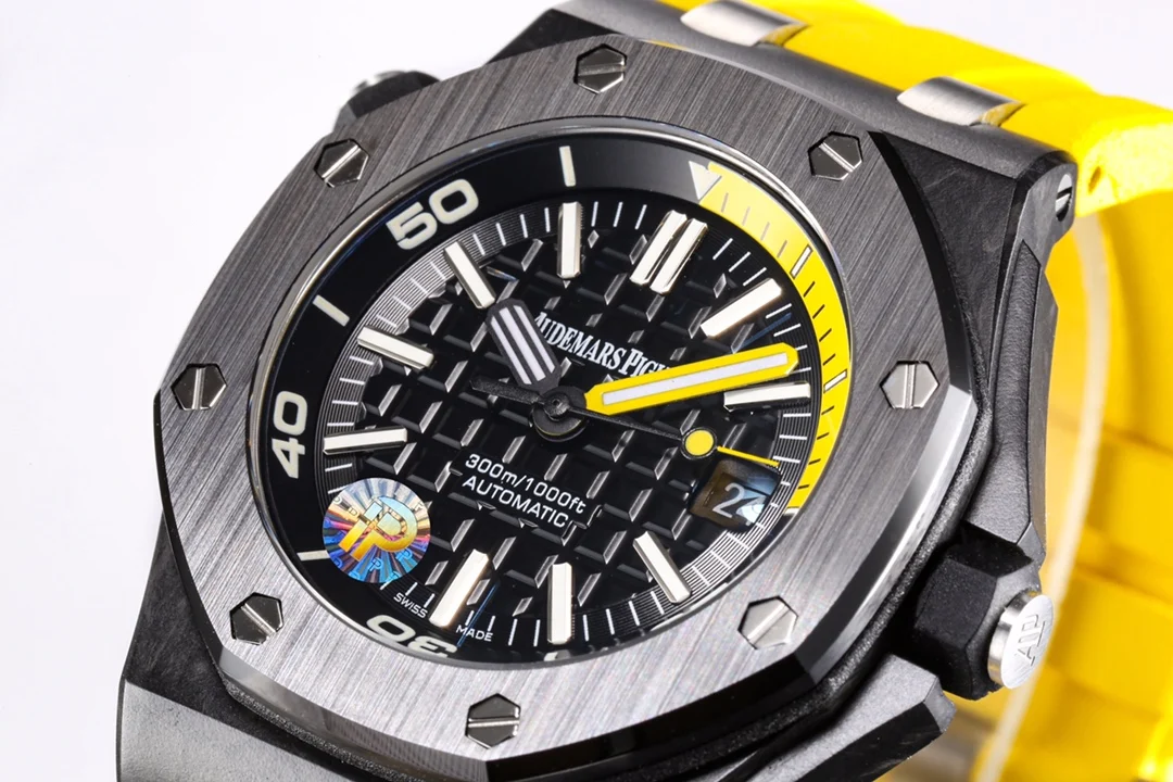 Audemars Piguet Titanium Blue Dial 15706 42mm — photographed off the sweep