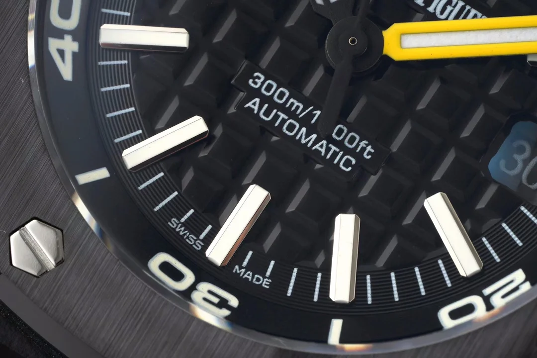 Audemars Piguet Titanium Blue Dial 15706 42mm — photographed off the sweep