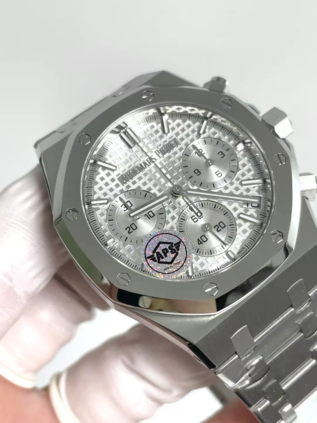 Audemars Piguet White Dial 26240 — photographed off the sweep