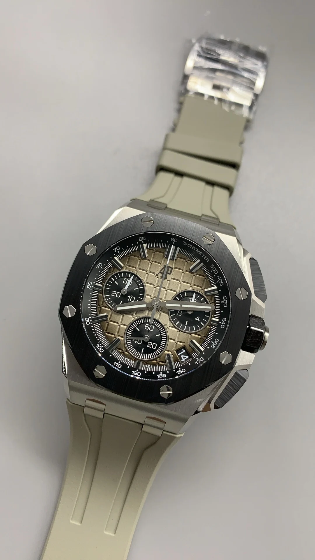 Audemars Piguet Yellow Dial 26420 — photographed off the sweep