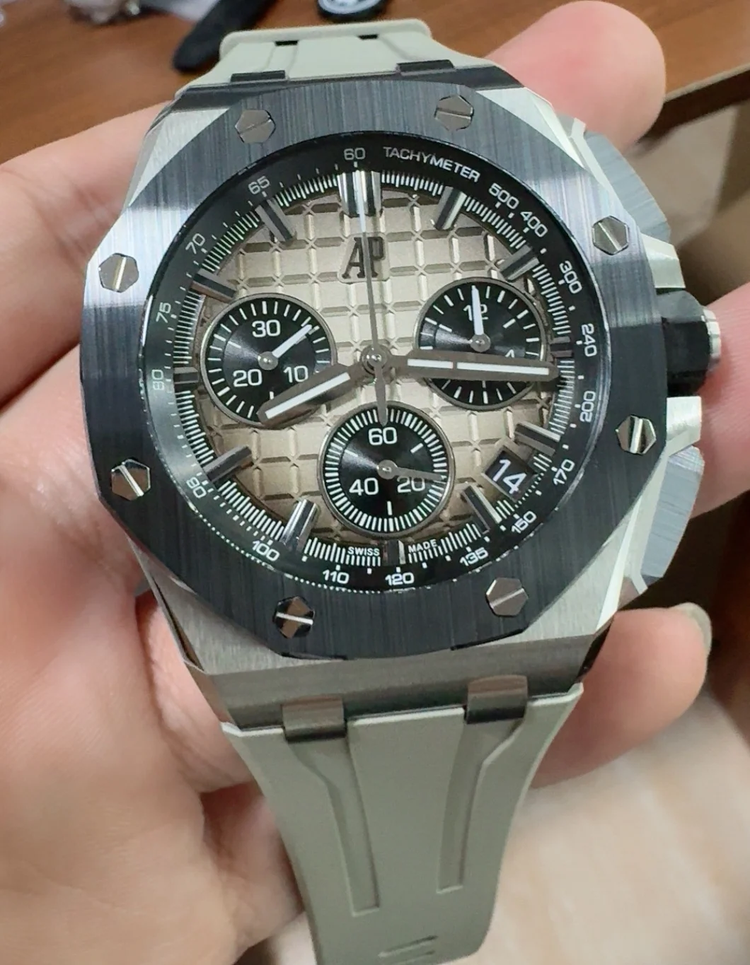 Audemars Piguet Yellow Dial 26420 — photographed off the sweep
