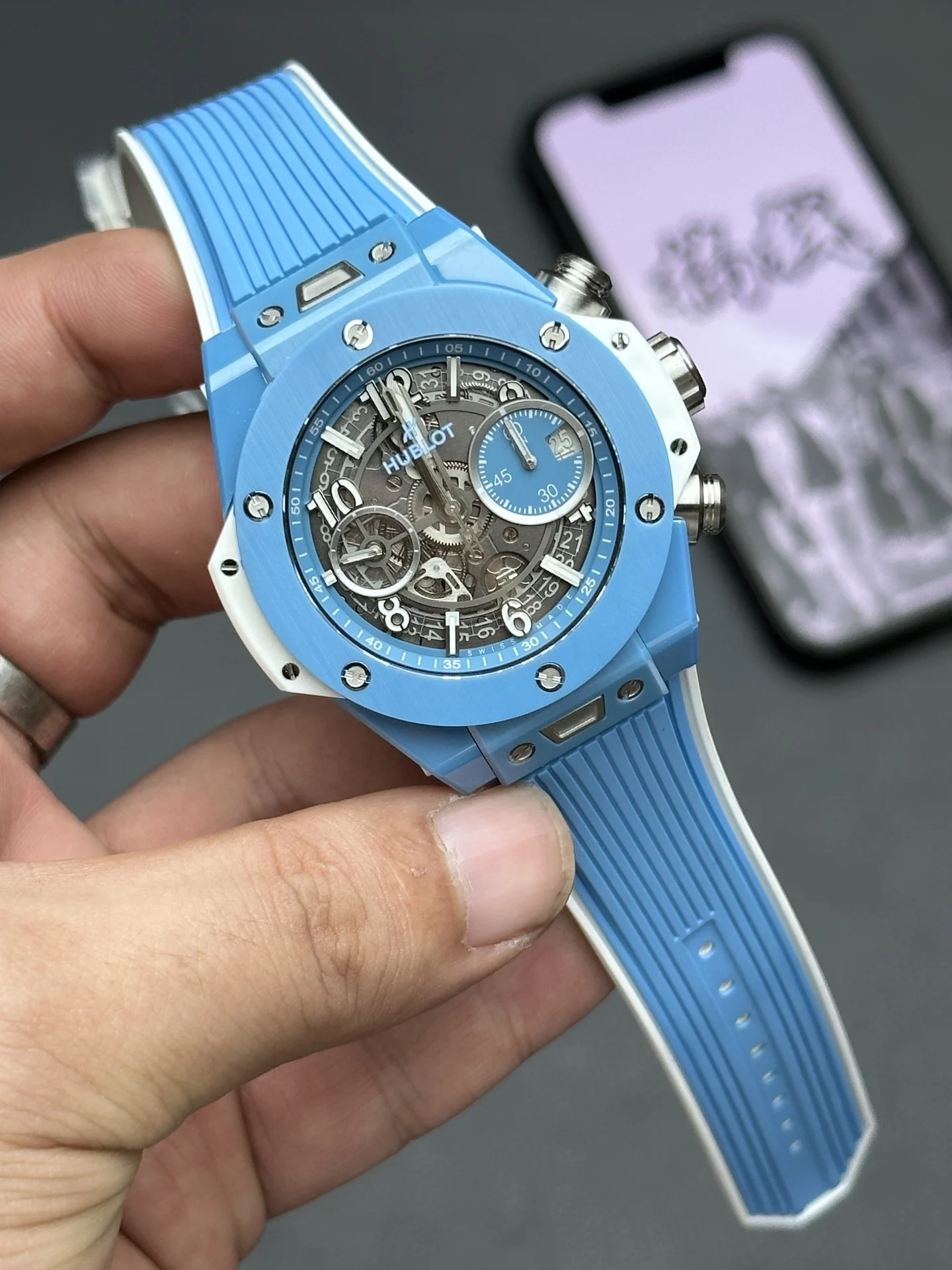 BBF Tiffany Blue 42mm — photographed off the sweep