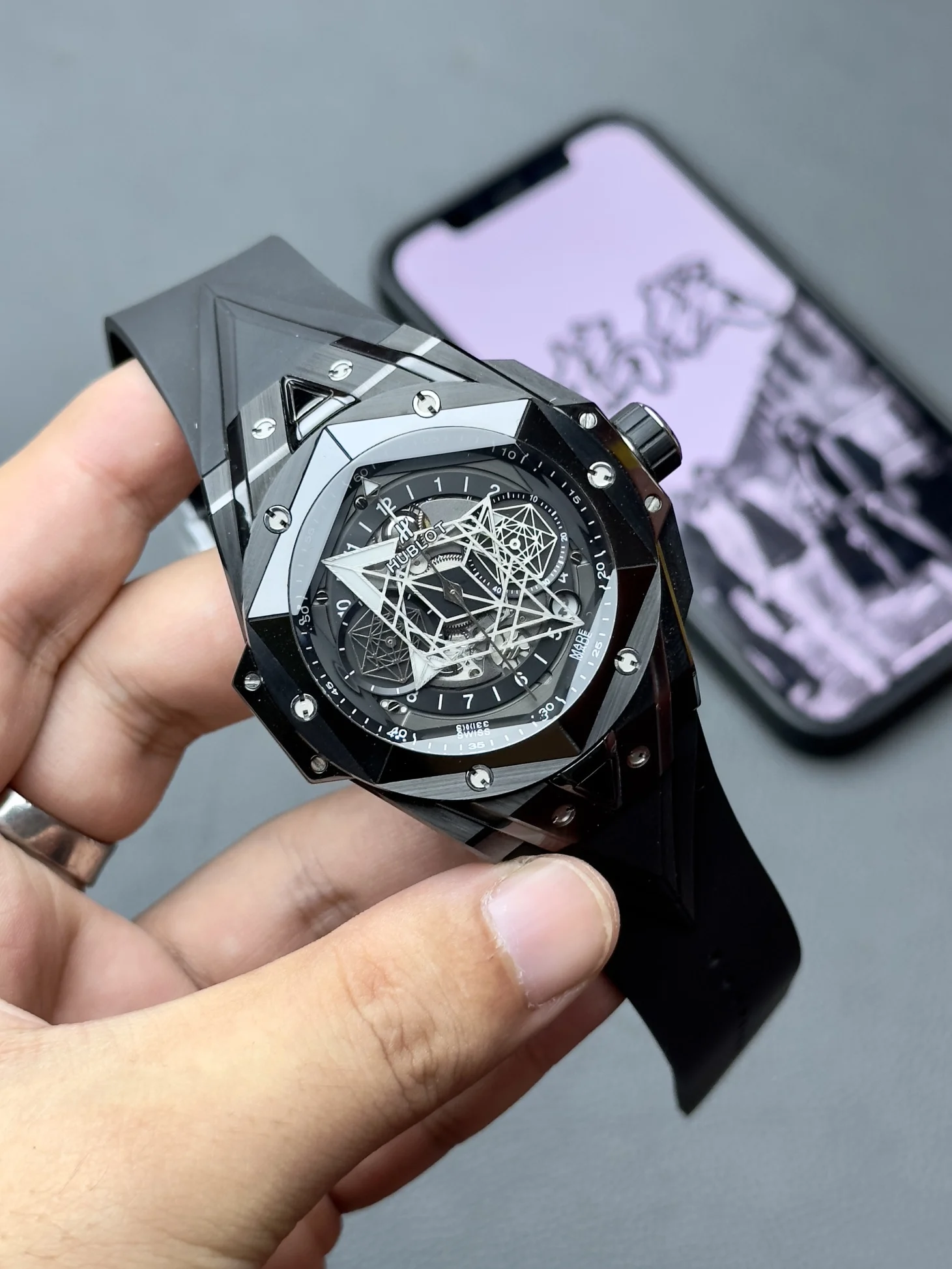 BBF Yu Bo Tattoo Black Ceramic — photographed off the sweep