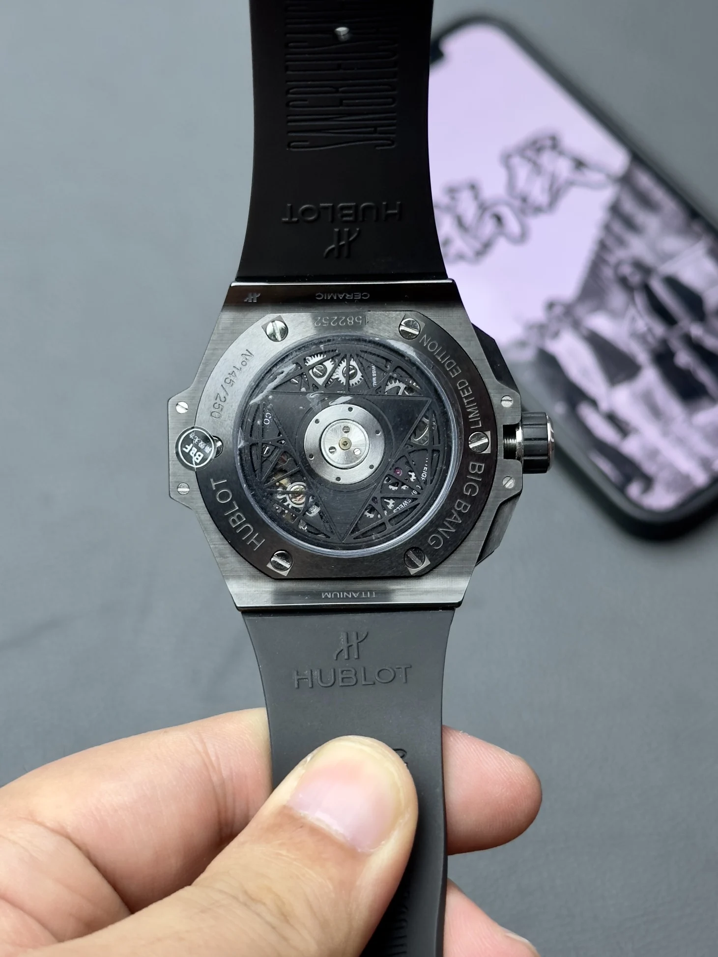 BBF Yu Bo Tattoo Black Ceramic — photographed off the sweep