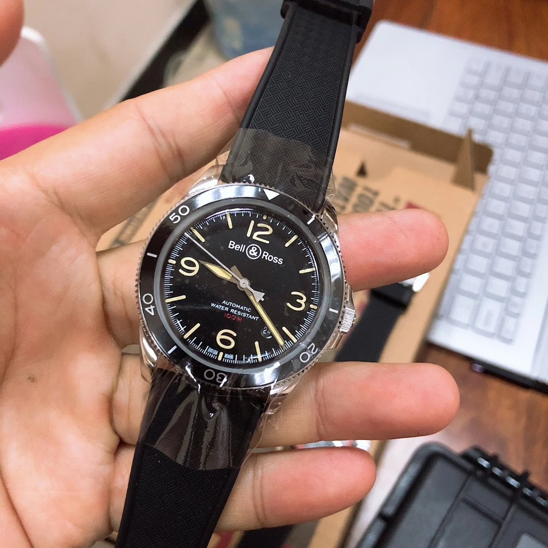 Bell & Ross Men's Model mechanical watch with rubber strap