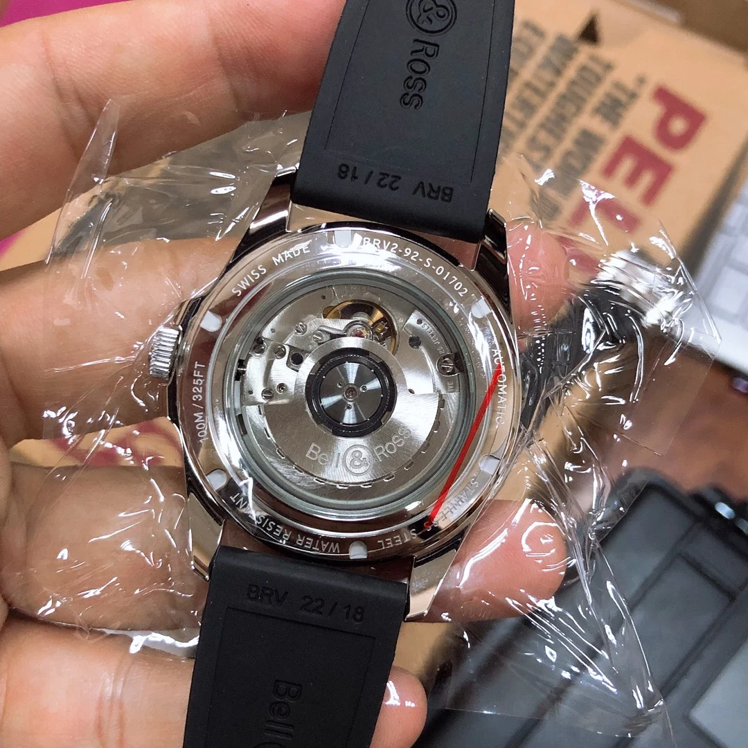 Bell & Ross Men's Model mechanical watch with rubber strap — photographed off the sweep