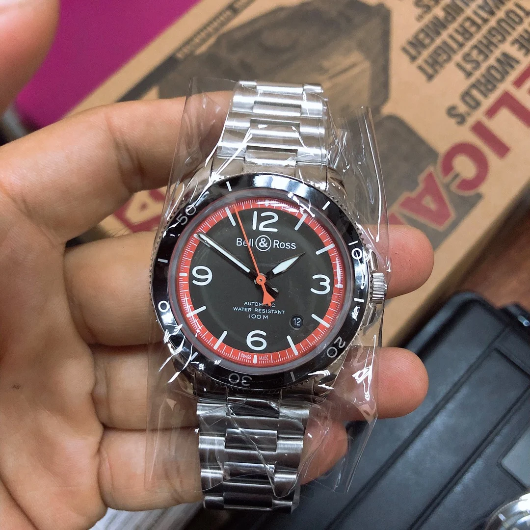 Bell & Ross men's watch arrived, 41mm dress style, original Swiss — photographed off the sweep