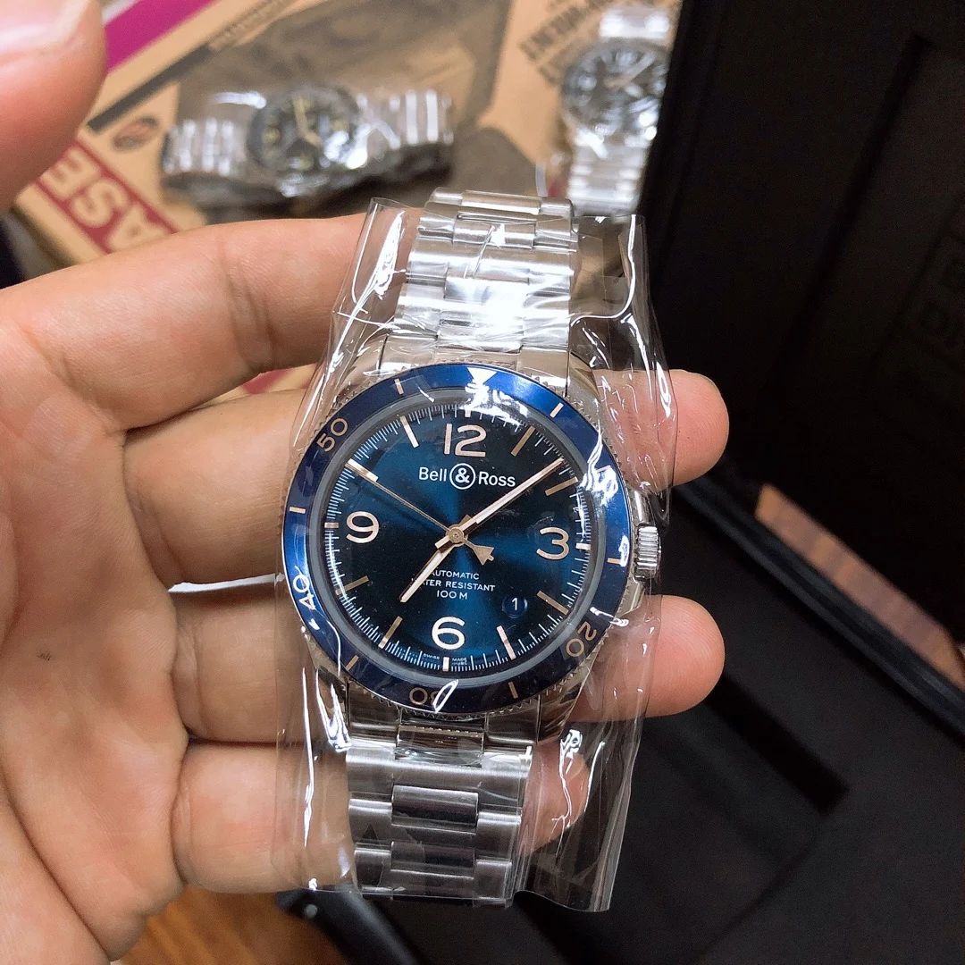 Bell & Ross men's watch arrived, 41mm dress style, original Swiss — photographed off the sweep