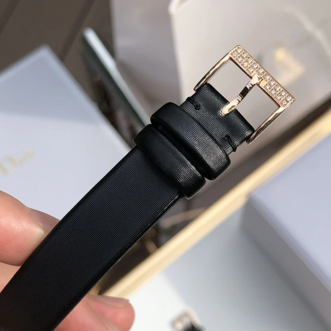 Black brushed satin calf leather strap