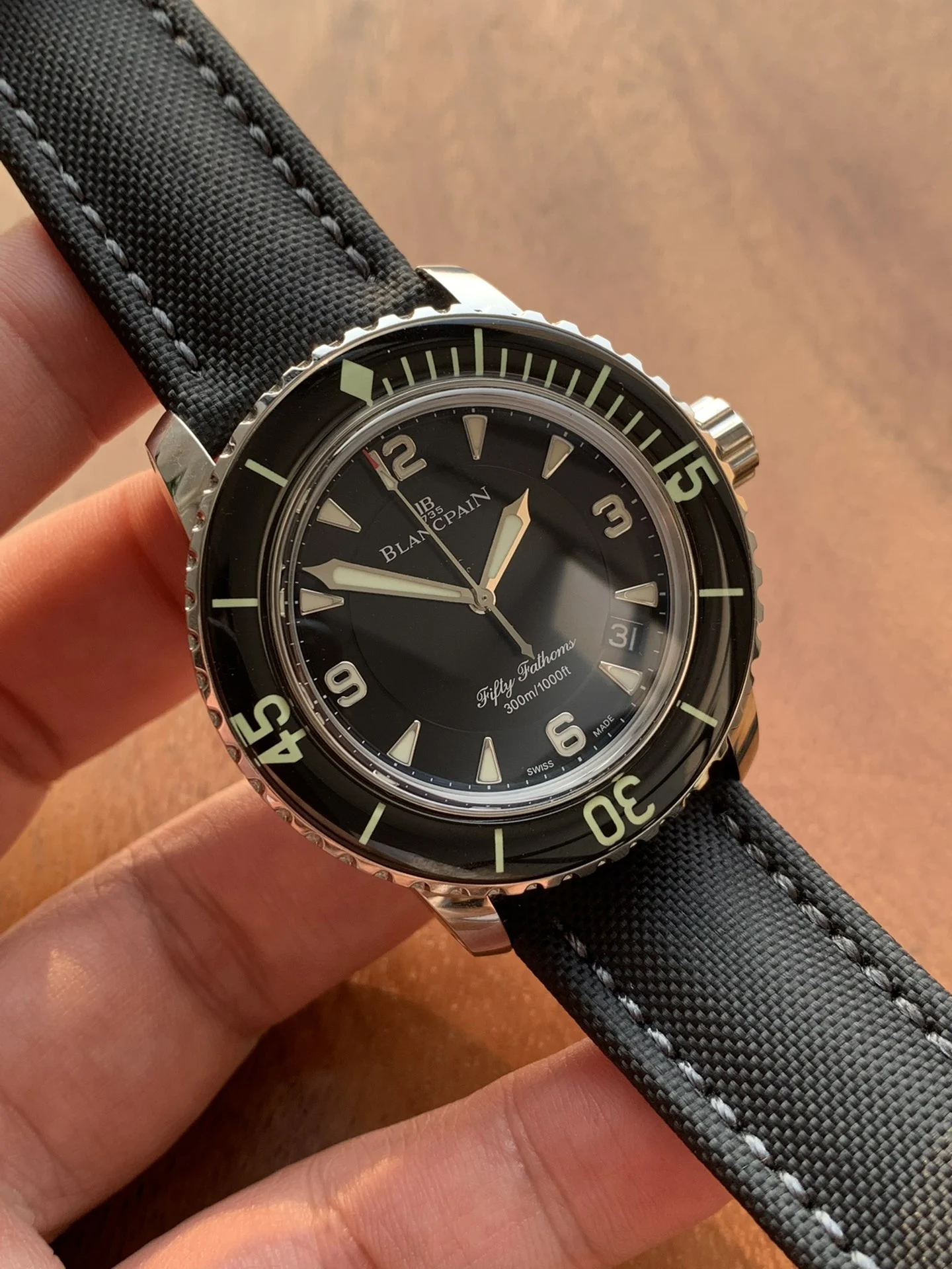 Blancpain 45mm — photographed off the sweep