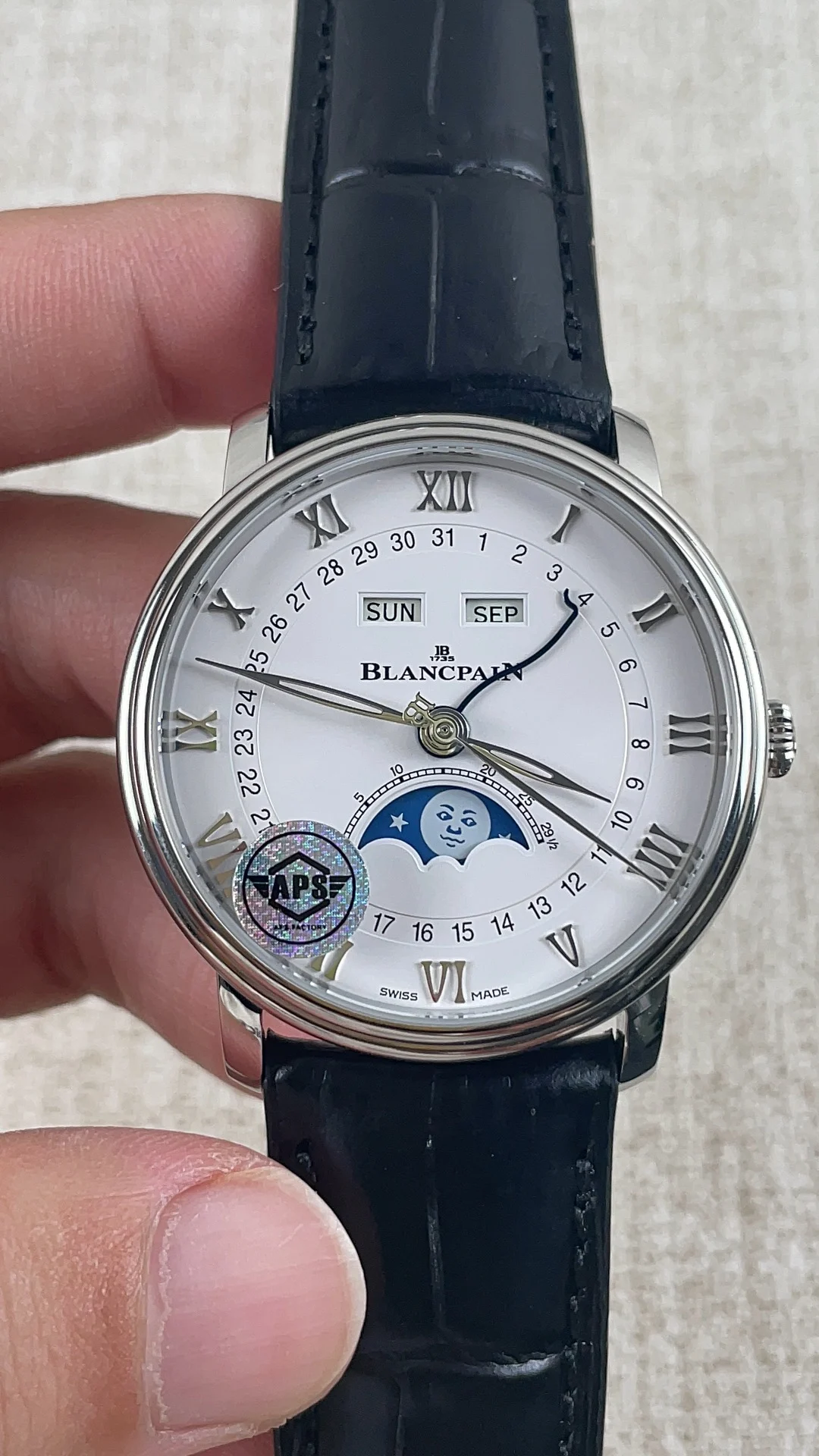 Blancpain 6654 All True Functions — photographed off the sweep