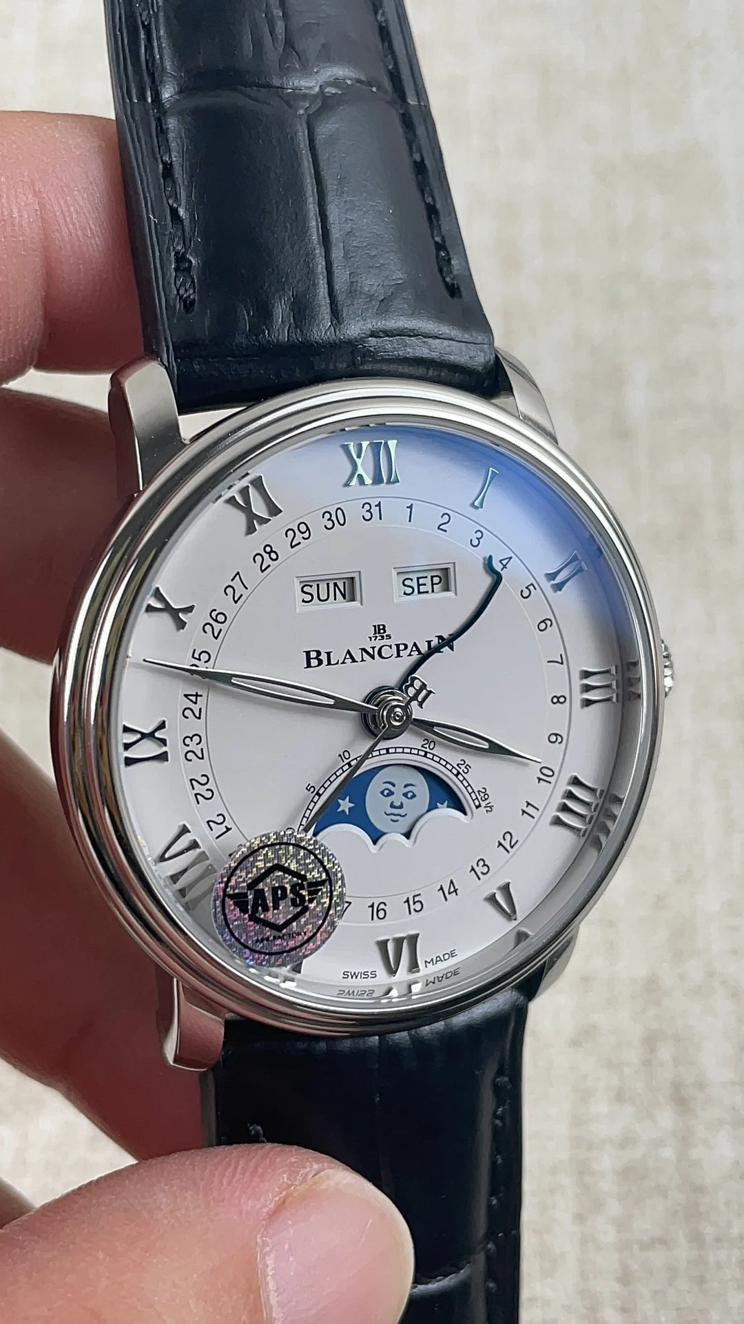 Blancpain 6654 All True Functions — photographed off the sweep