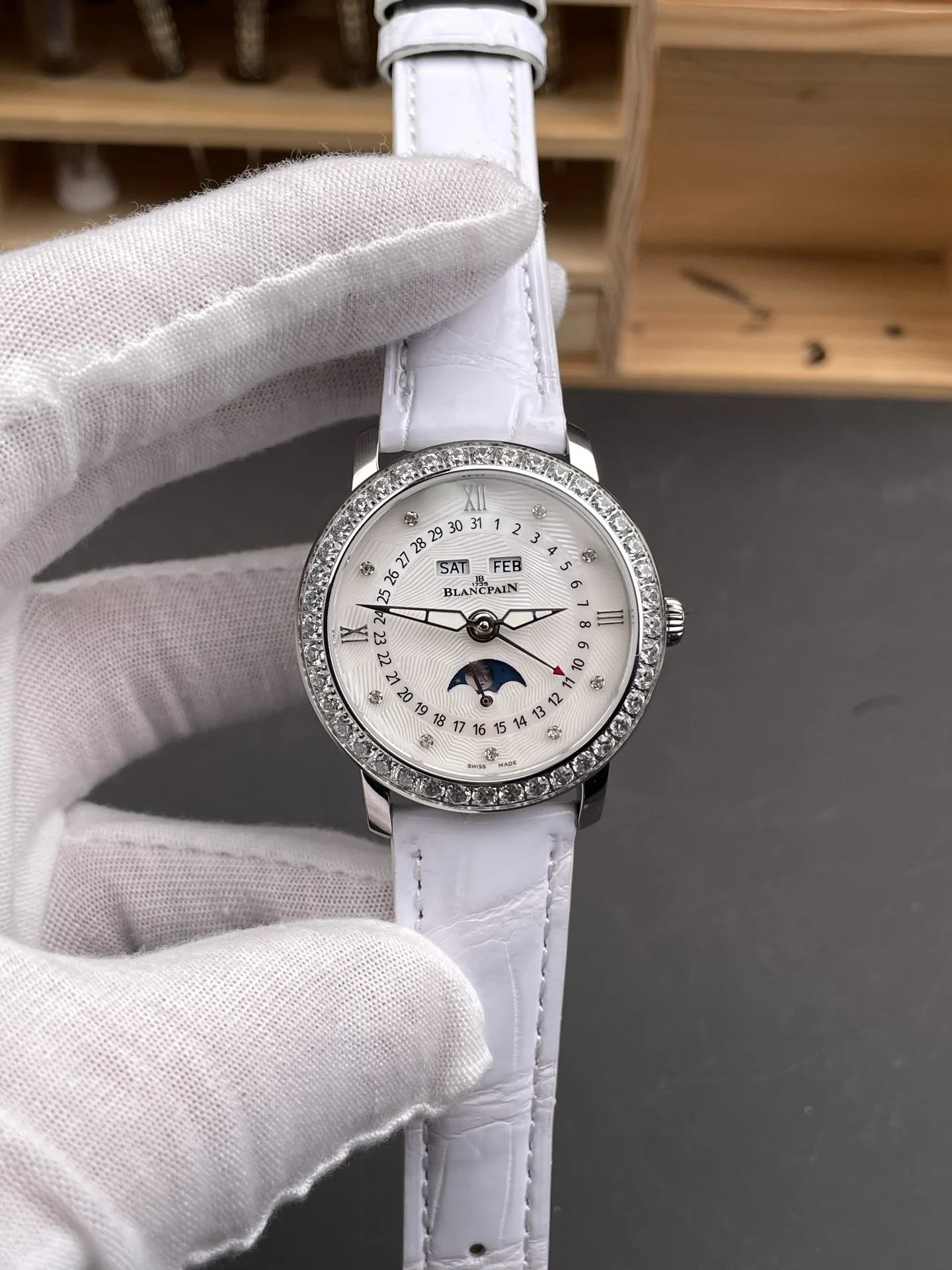 Blancpain Diamond-Set 35mm — photographed off the sweep
