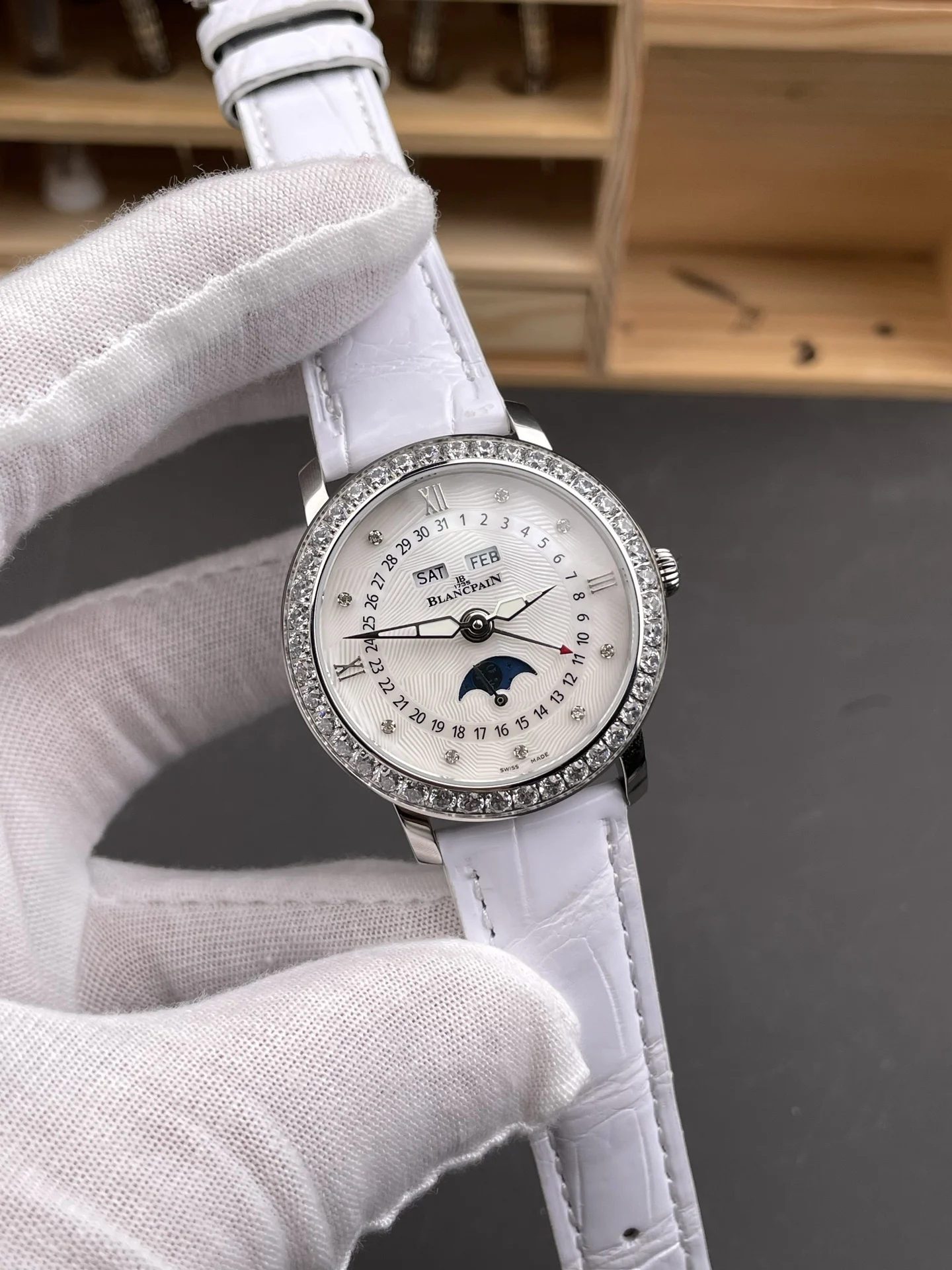 Blancpain Diamond-Set 35mm — photographed off the sweep