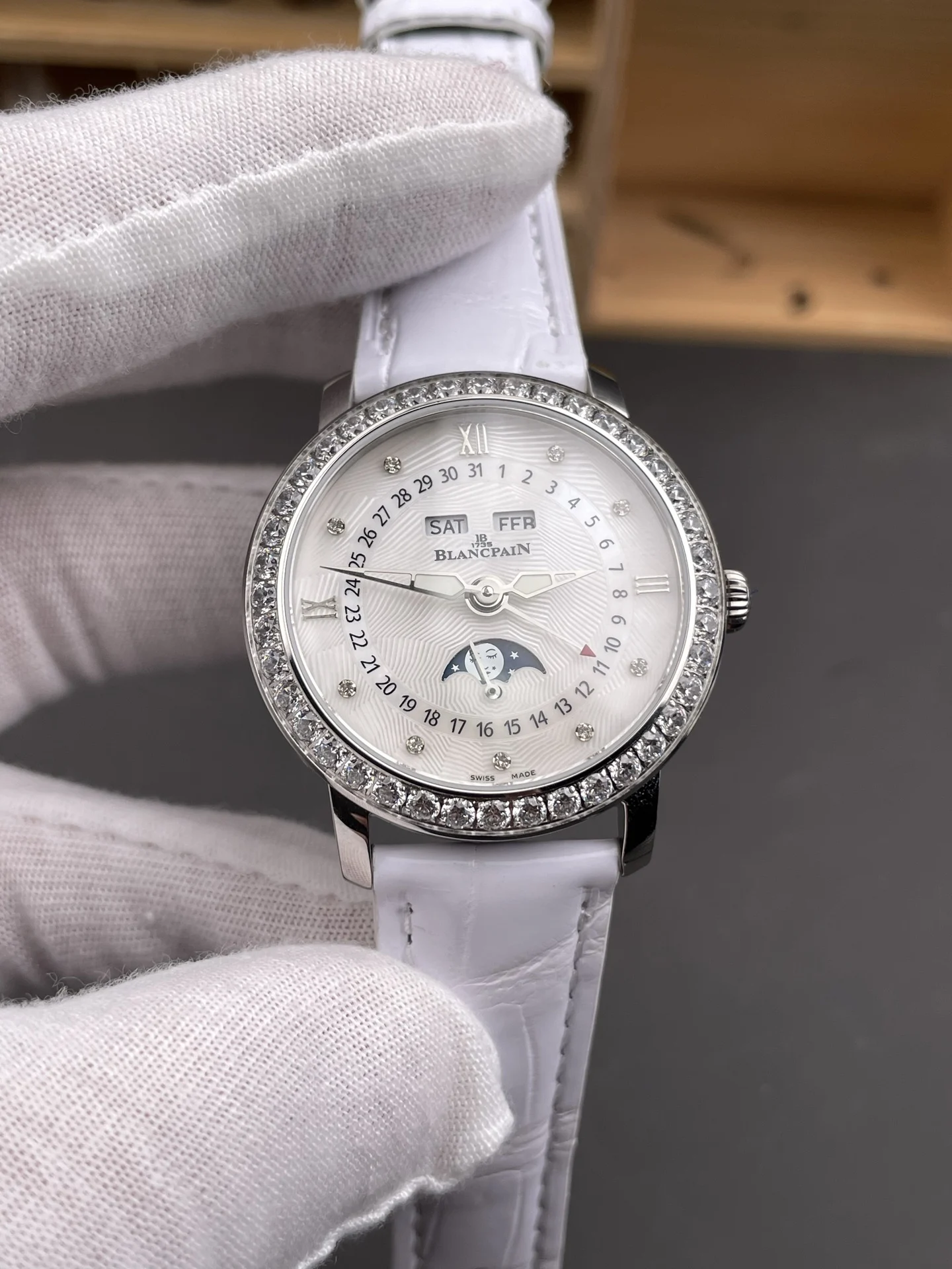 Blancpain Diamond-Set 35mm — photographed off the sweep