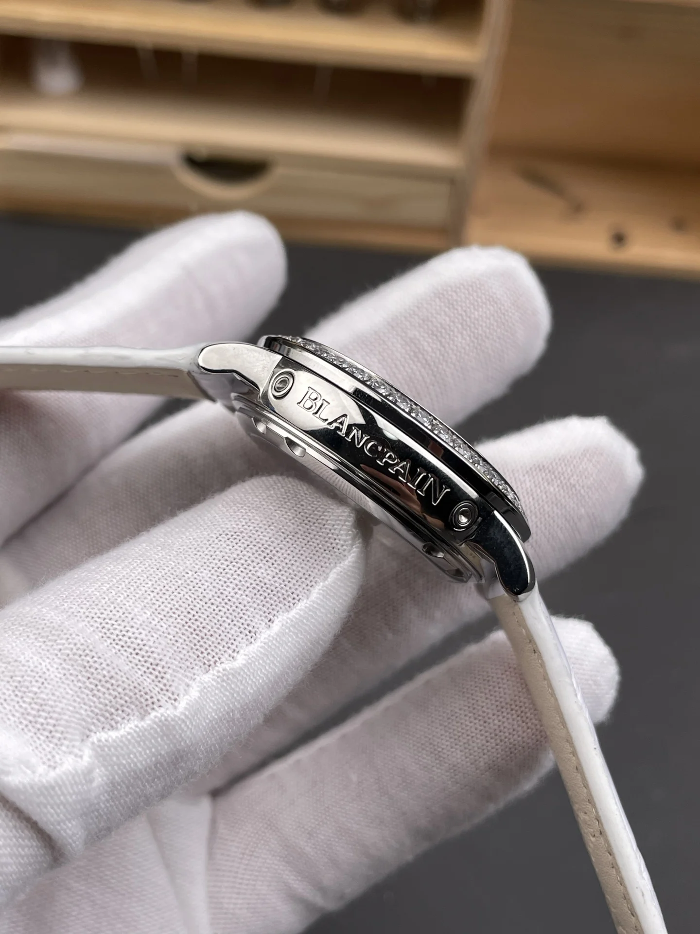 Blancpain Diamond-Set 35mm — photographed off the sweep