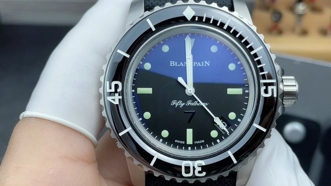 Blancpain Fifty Fathoms — photographed off the sweep