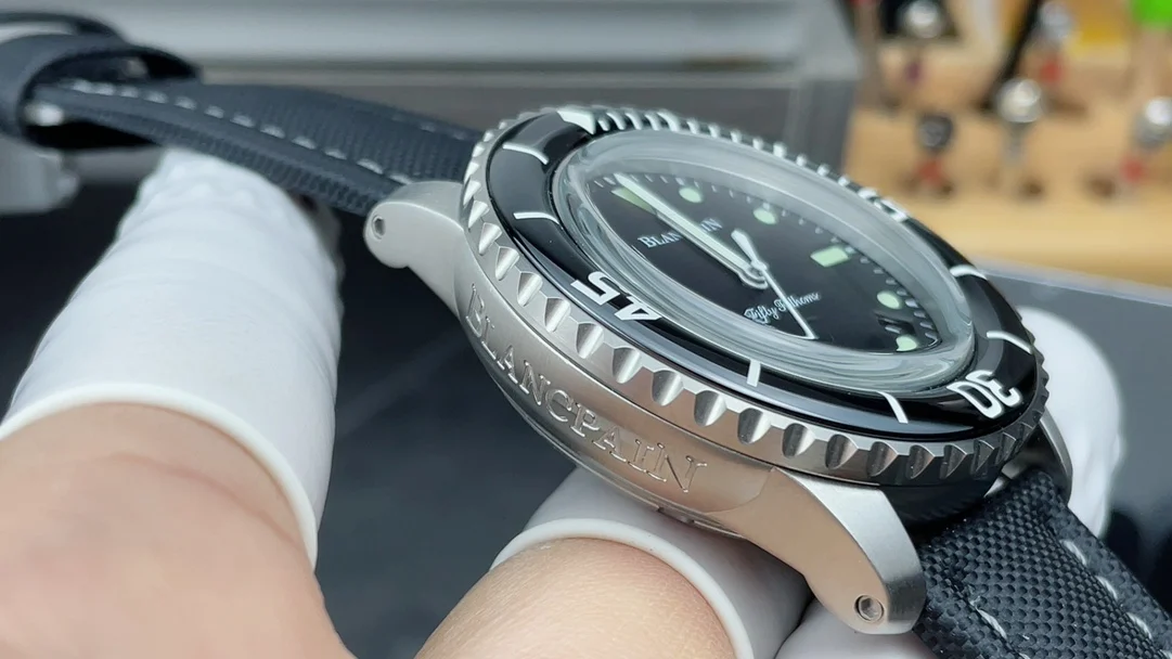 Blancpain Fifty Fathoms — photographed off the sweep