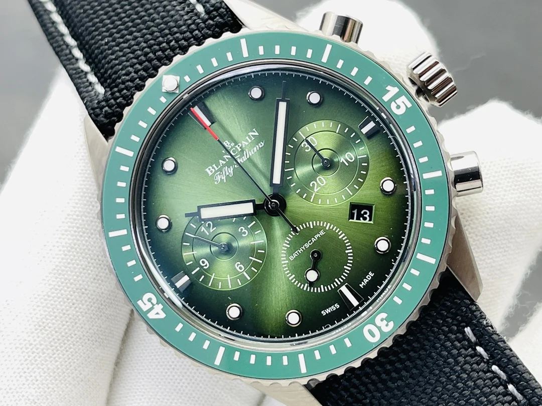 Blancpain Fifty Fathoms 43mm — photographed off the sweep