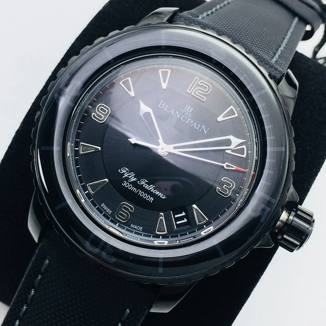 Blancpain Fifty Fathoms 45mm — photographed off the sweep