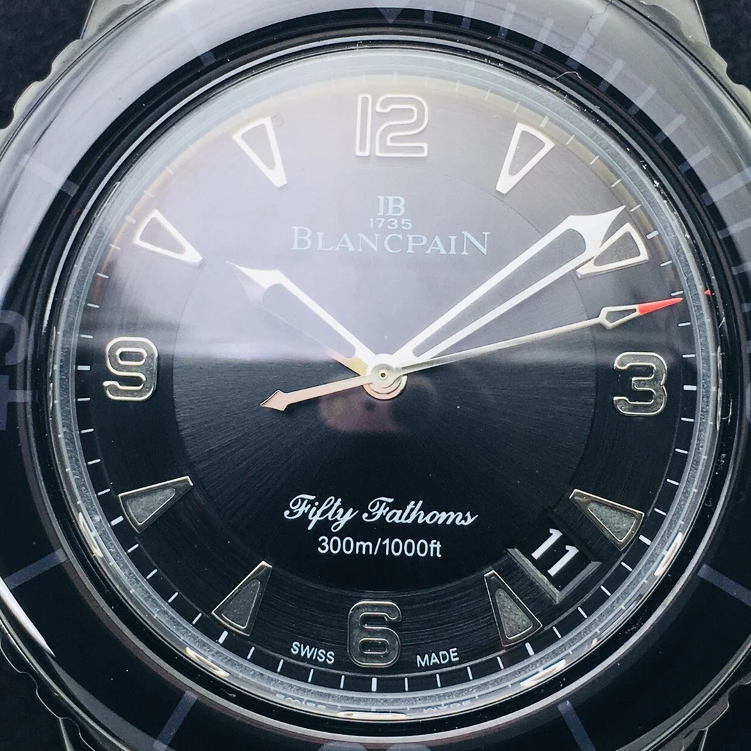 Blancpain Fifty Fathoms 45mm — photographed off the sweep